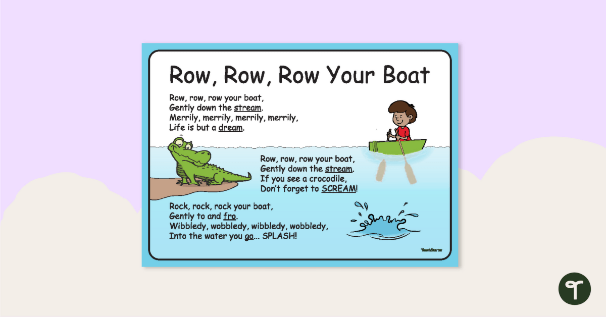 Row Row Row Your Boat – Nursery Rhyme Poster teaching resource