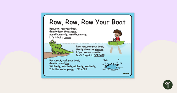 Go to Row, Row, Row Your Boat – Nursery Rhyme Poster teaching resource