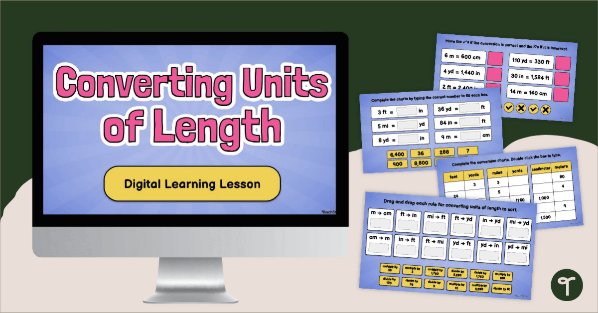 Converting Units of Length - Digital Learning Activity teaching resource