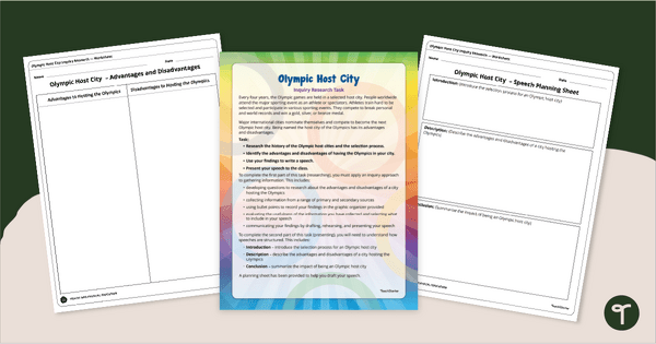 Go to Olympic Host City Project - Speech Writing Task teaching resource