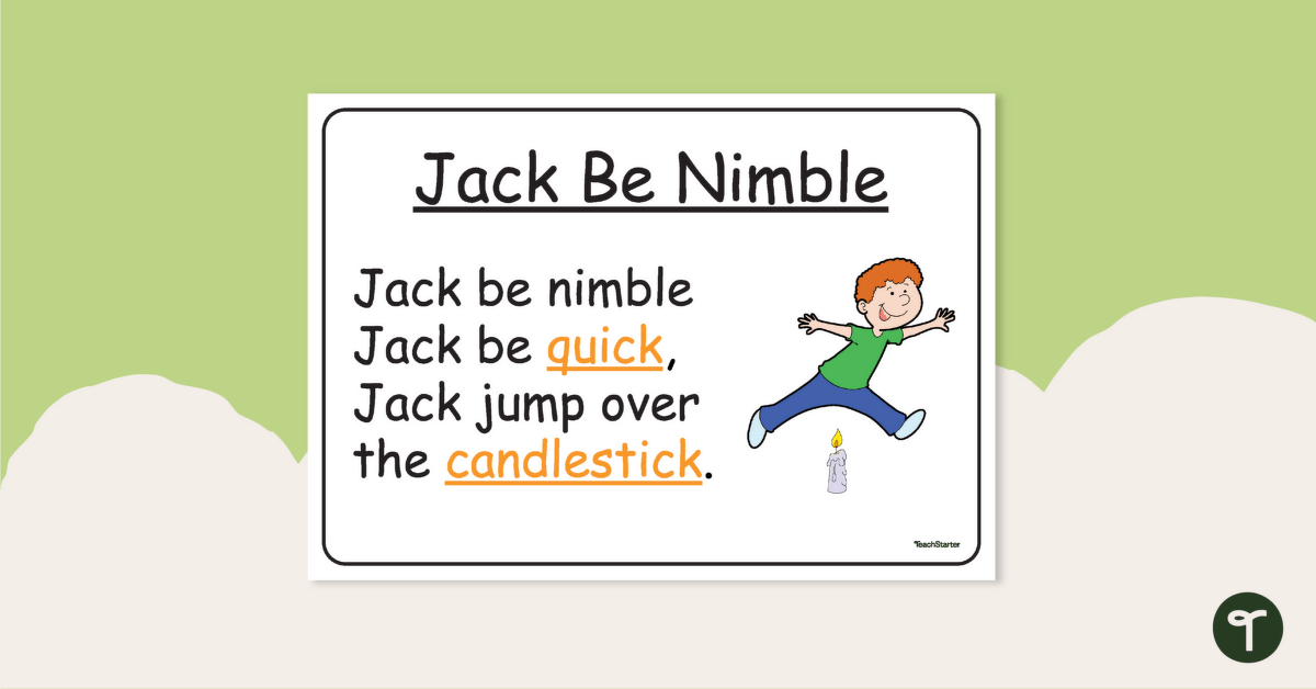 Jack Be Nimble – Nursery Rhyme Poster teaching-resource