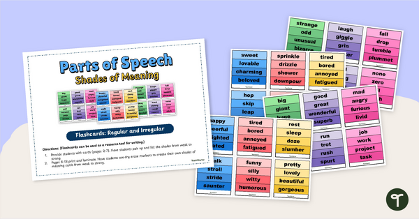 Go to Shades of Meaning Verb Flashcards teaching resource