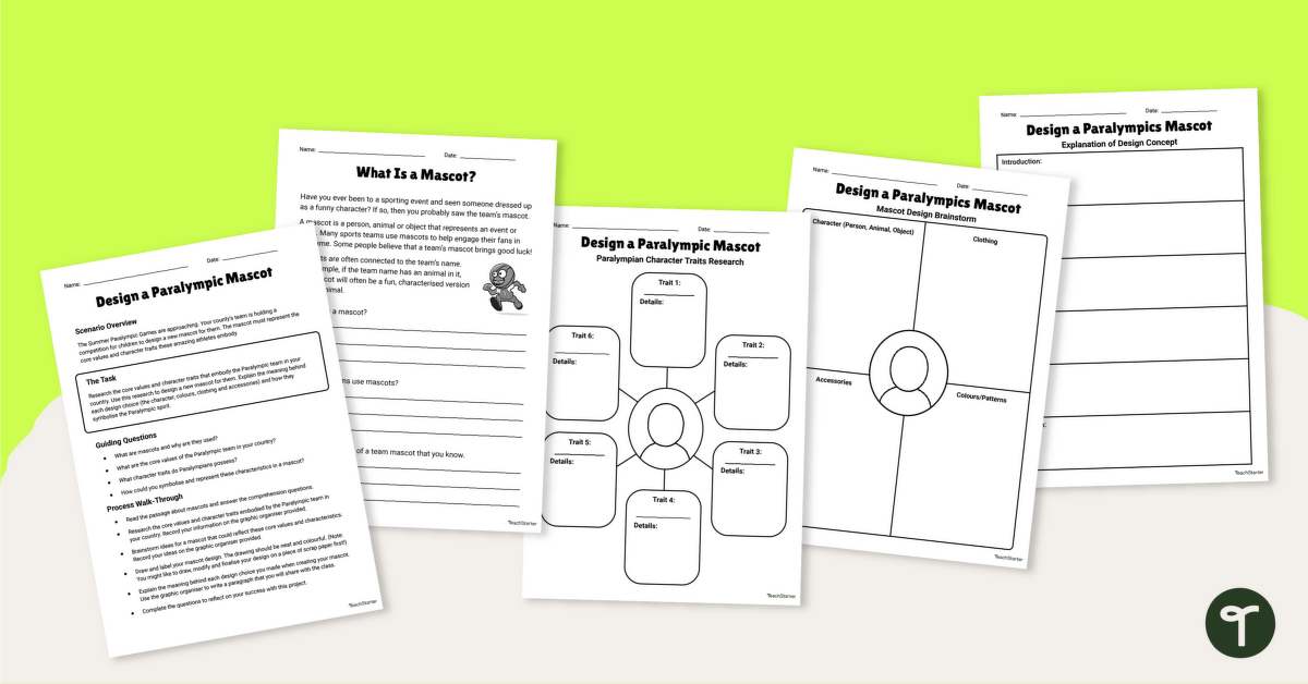 Design a Paralympic Mascot – Inquiry-Based Project teaching resource