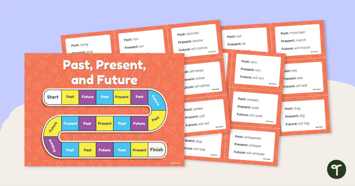 Past, Present, and Future Verb Tenses Game teaching-resource