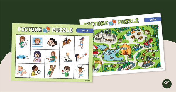 Go to Action Verbs Picture Puzzle teaching resource