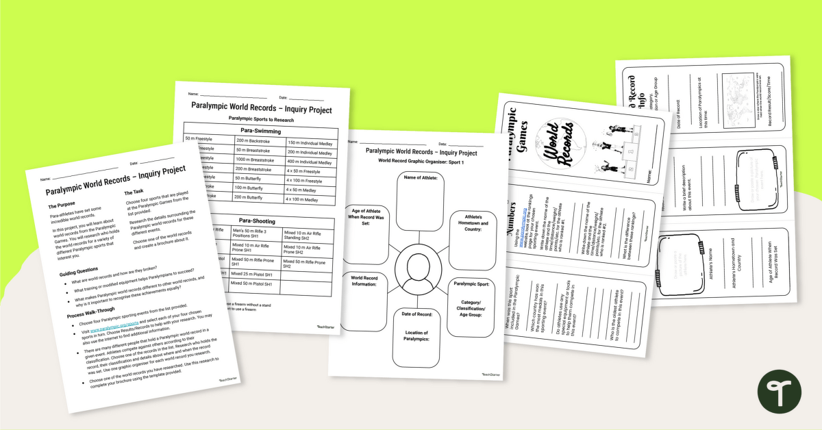 Paralympic World Records – Inquiry-Based Project teaching-resource