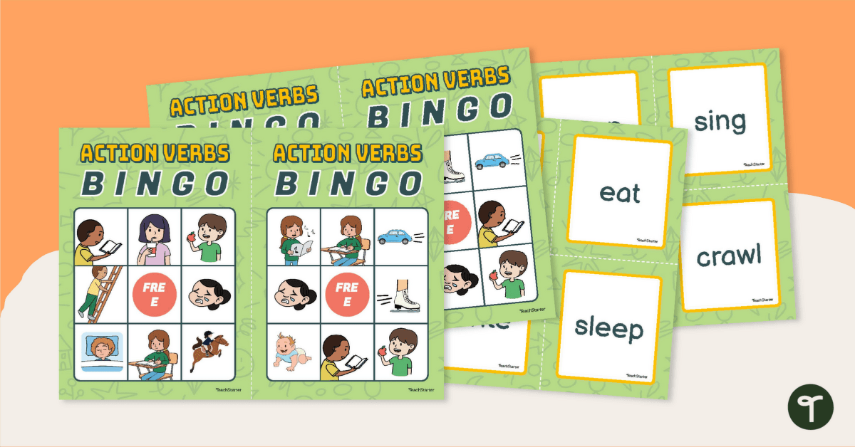 action Verb Bingo Cards to Download, Print and Customize!👉 Descubra os ...