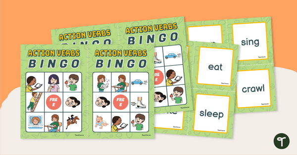 Go to Action Verbs Bingo teaching resource