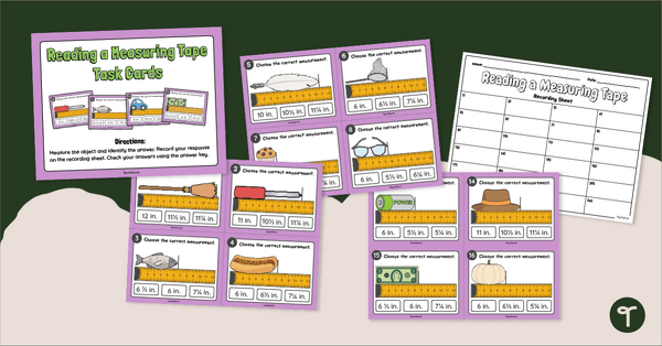 Go to Reading a Tape Measure Task Cards teaching resource