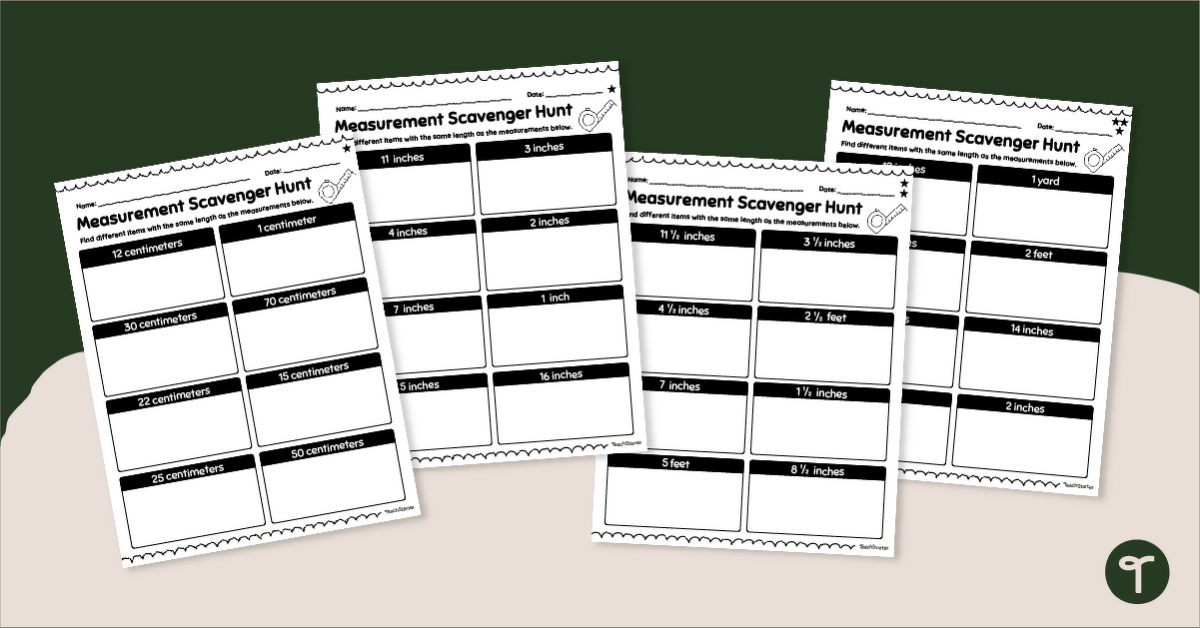 Measurement Scavenger Hunt Activity teaching-resource