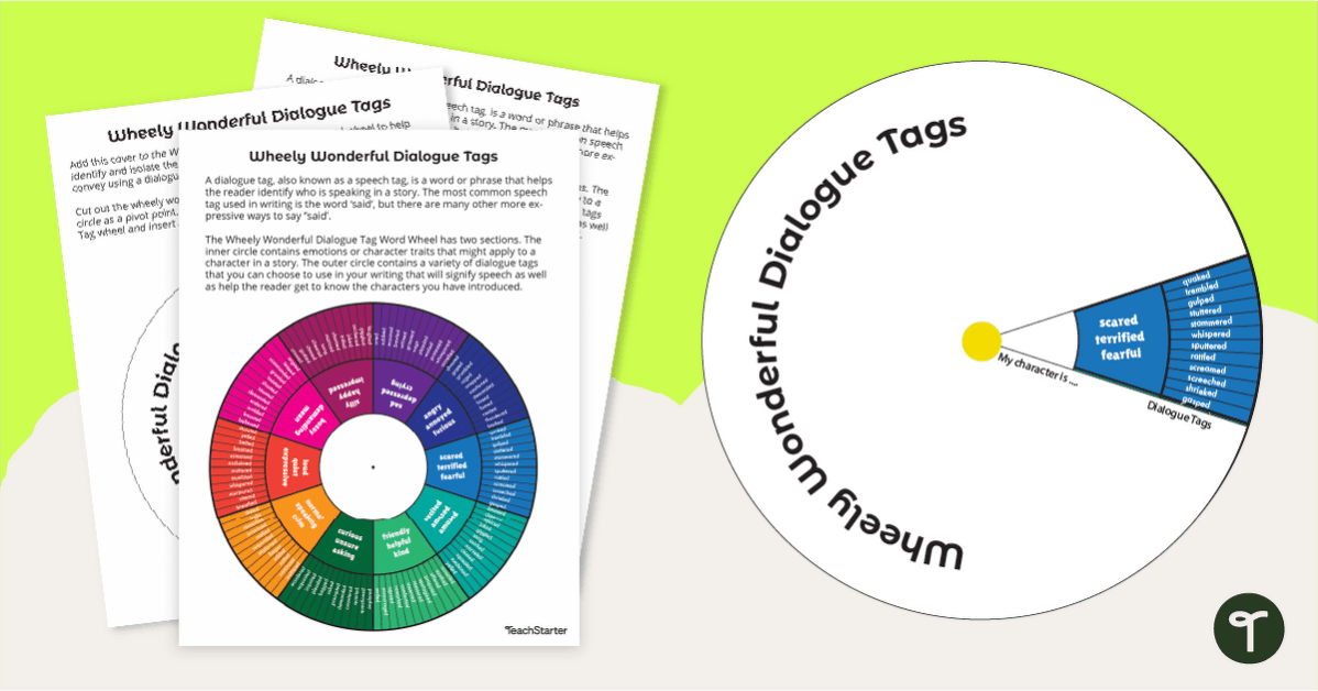 'Wheely' Wonderful Dialogue Tags Spinner teaching-resource