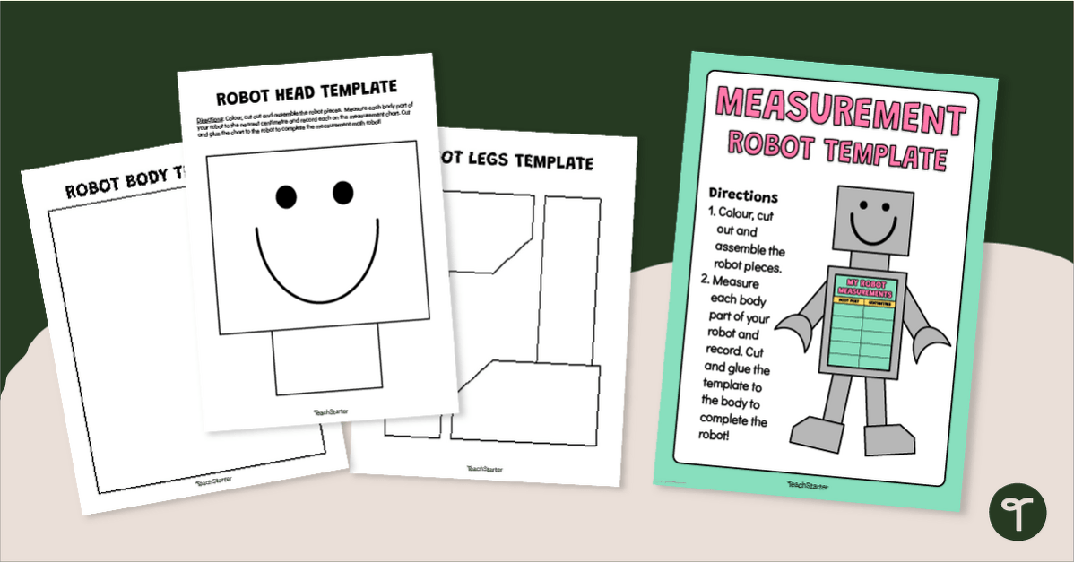 Measurement Maths Craft - Robot Template teaching-resource