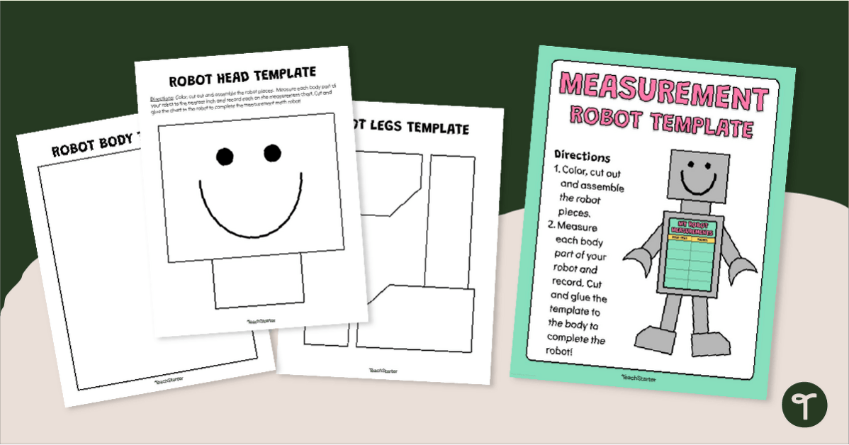 Measurement Math Craft - Robot Template teaching resource