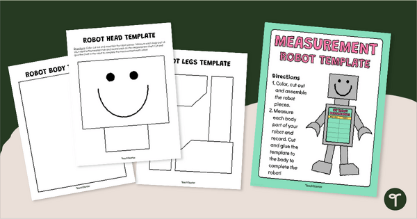 Go to Measurement Math Craft - Robot Template teaching resource