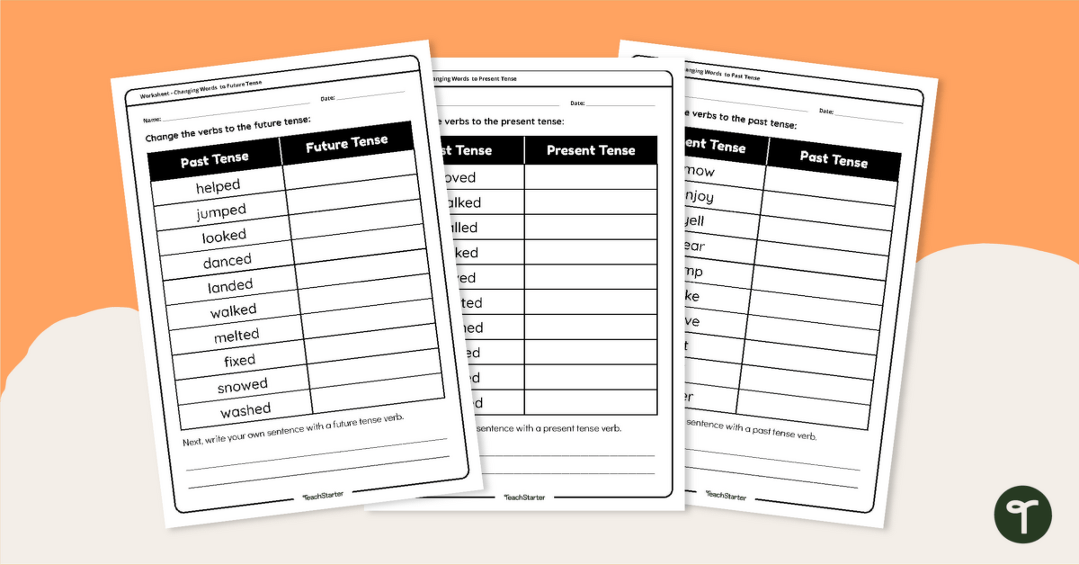 Past, Present and Future Tense Worksheets teaching-resource