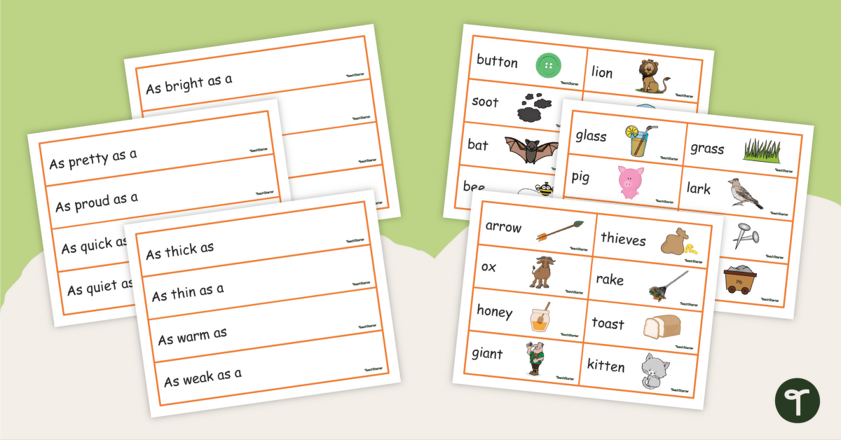 Similes Matching Game teaching resource