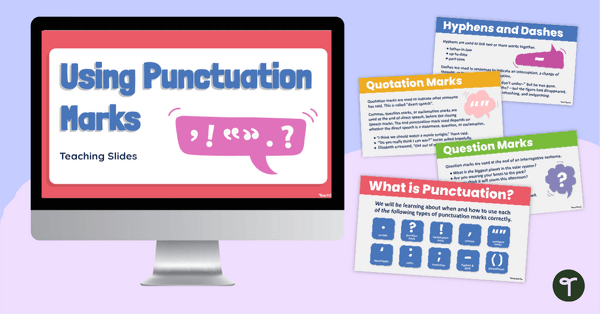 Go to Using Correct Punctuation Marks - Teaching Slide Deck teaching resource