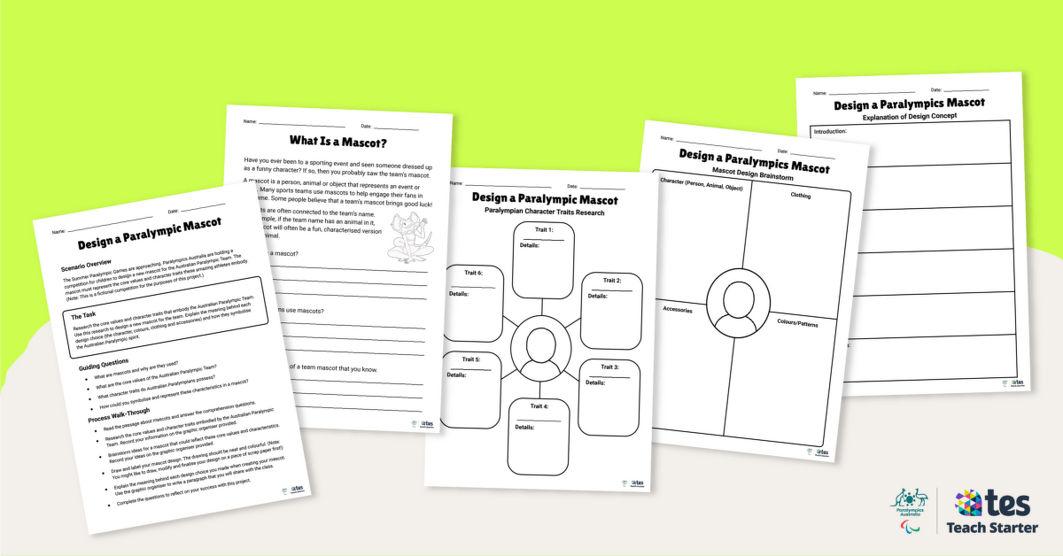 Design a Paralympic Mascot – Inquiry-Based Project teaching resource