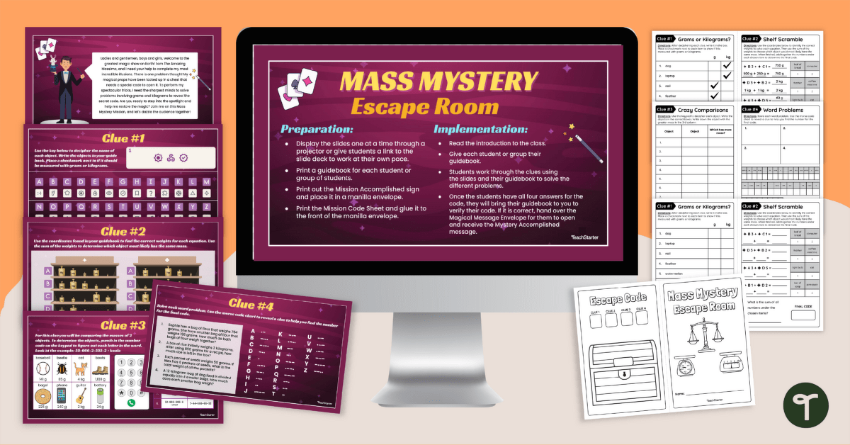 Mass Mystery Escape Room teaching resource