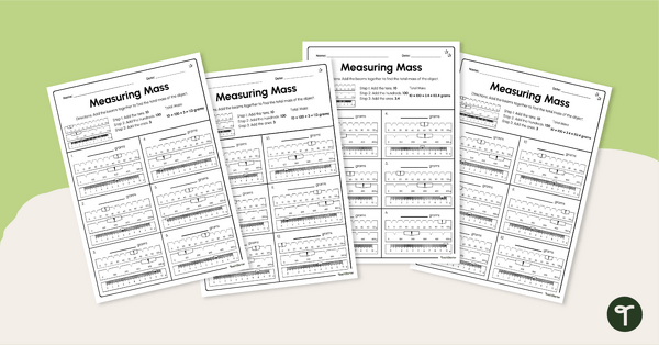 Go to Reading a Triple Beam Balance Worksheet Pack teaching resource