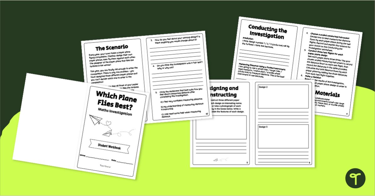 Paper Airplane Challenge - Measuring Distance Maths Activity teaching-resource