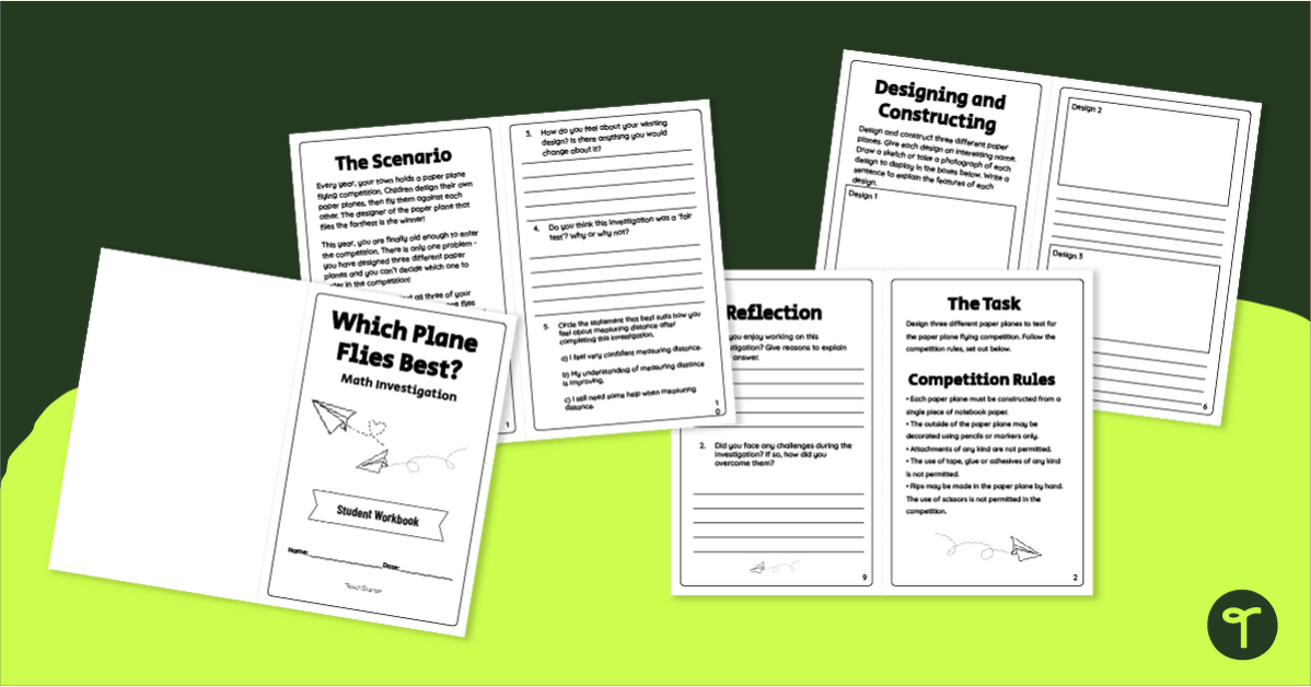 Paper Airplane Challenge - Measuring Distance Performance Task teaching resource