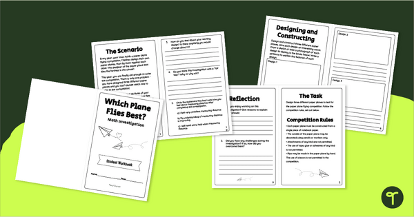 Go to Paper Airplane Challenge - Measuring Distance Performance Task teaching resource