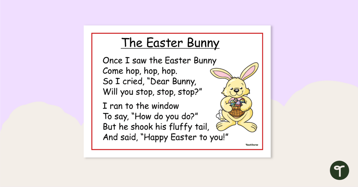 The Easter Bunny – Easter Poem Poster teaching resource