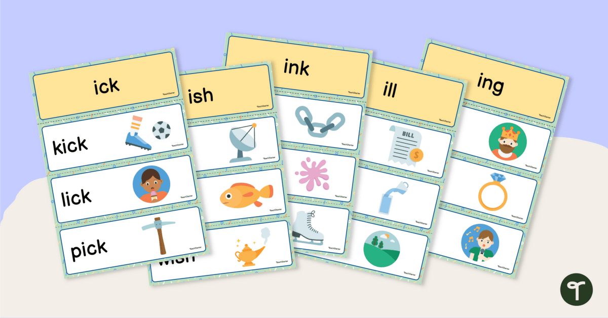 Short I Word Families Flashcards teaching-resource