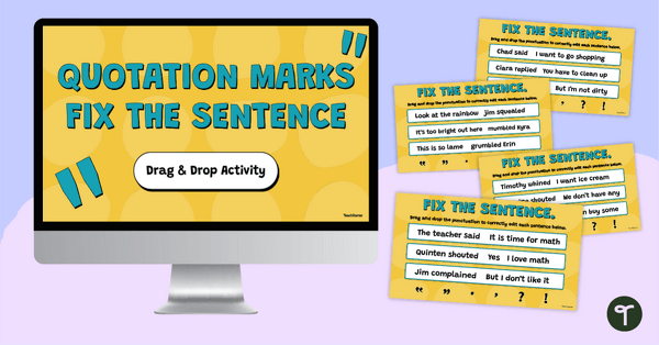 Image of Fix the Sentence - Quotation Marks Practice Activity