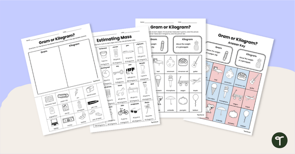 Image of All About Mass Worksheet Pack