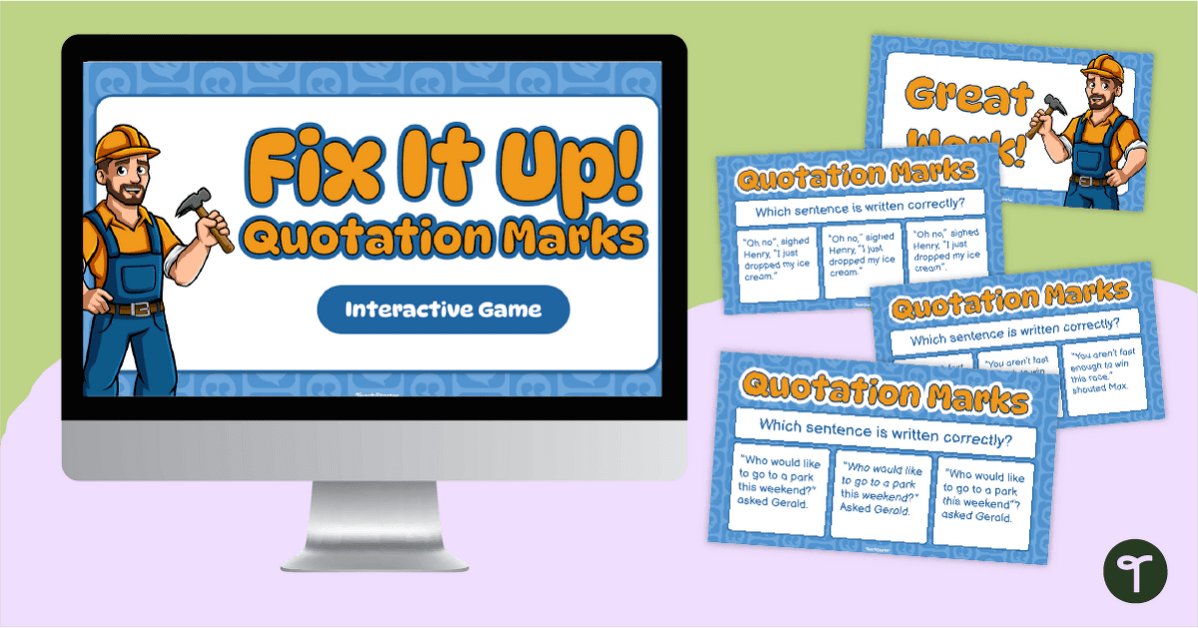 Quotation Punctuation Interactive Game teaching resource