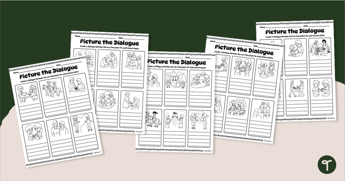 Picture the Dialogue - Punctuation Worksheet Pack teaching resource