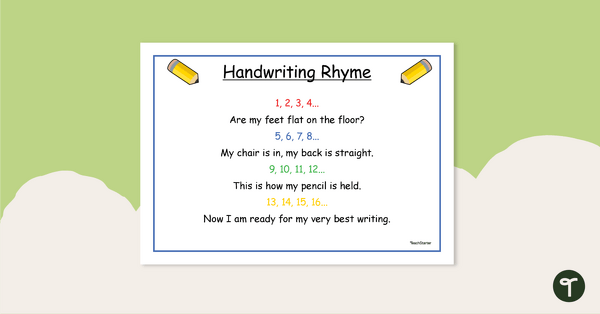 Go to Handwriting Rhyme Poster teaching resource