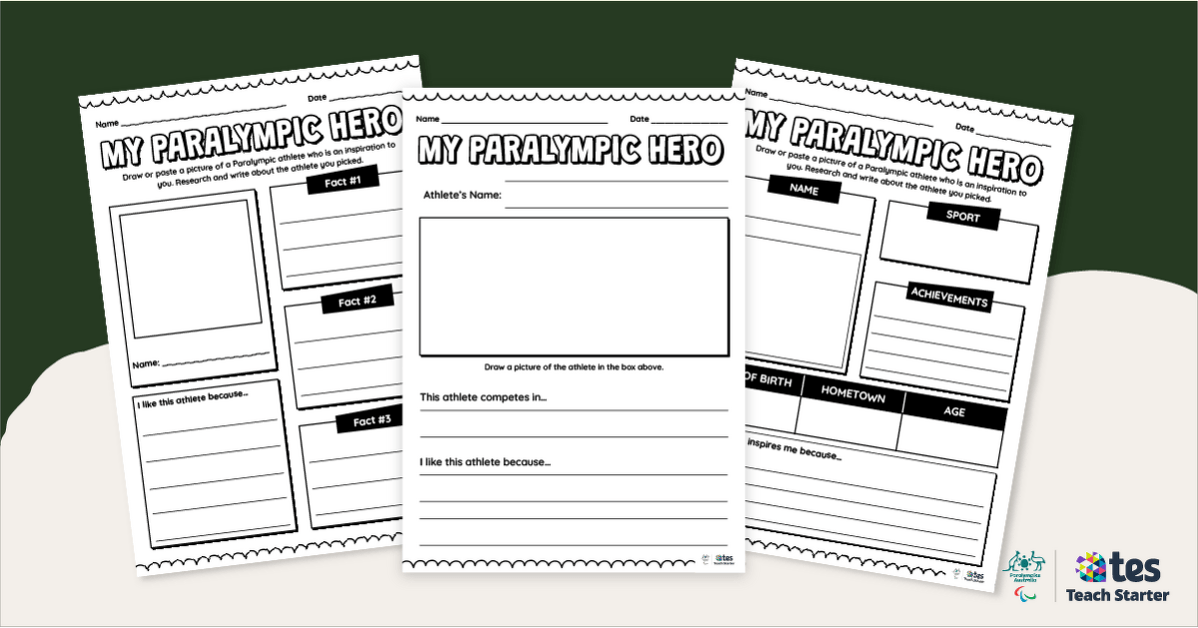 My Paralympic Hero - Athlete Bio Templates teaching resource