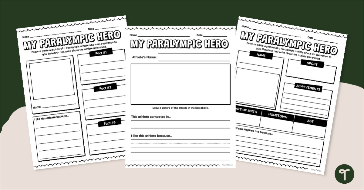 Paralympic Athlete Bio Templates teaching-resource