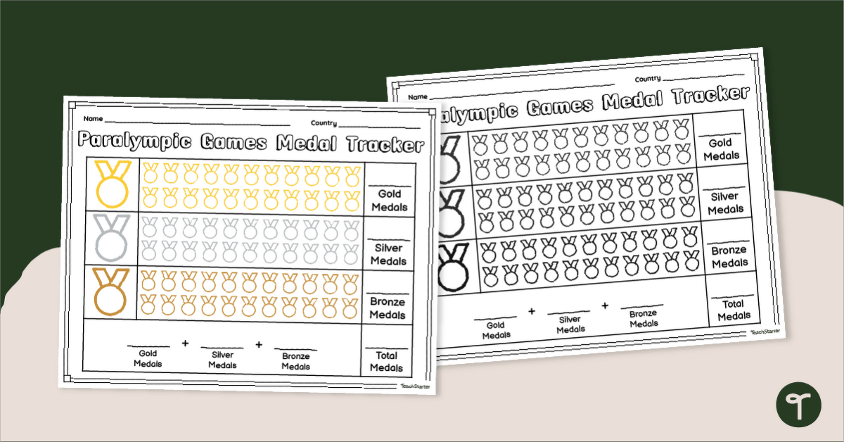 Paralympic Medal Tracking Template teaching-resource