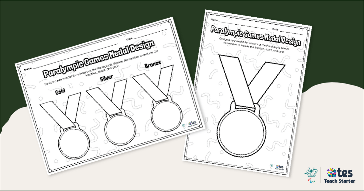 Design a New Paralympic Medal Template teaching resource