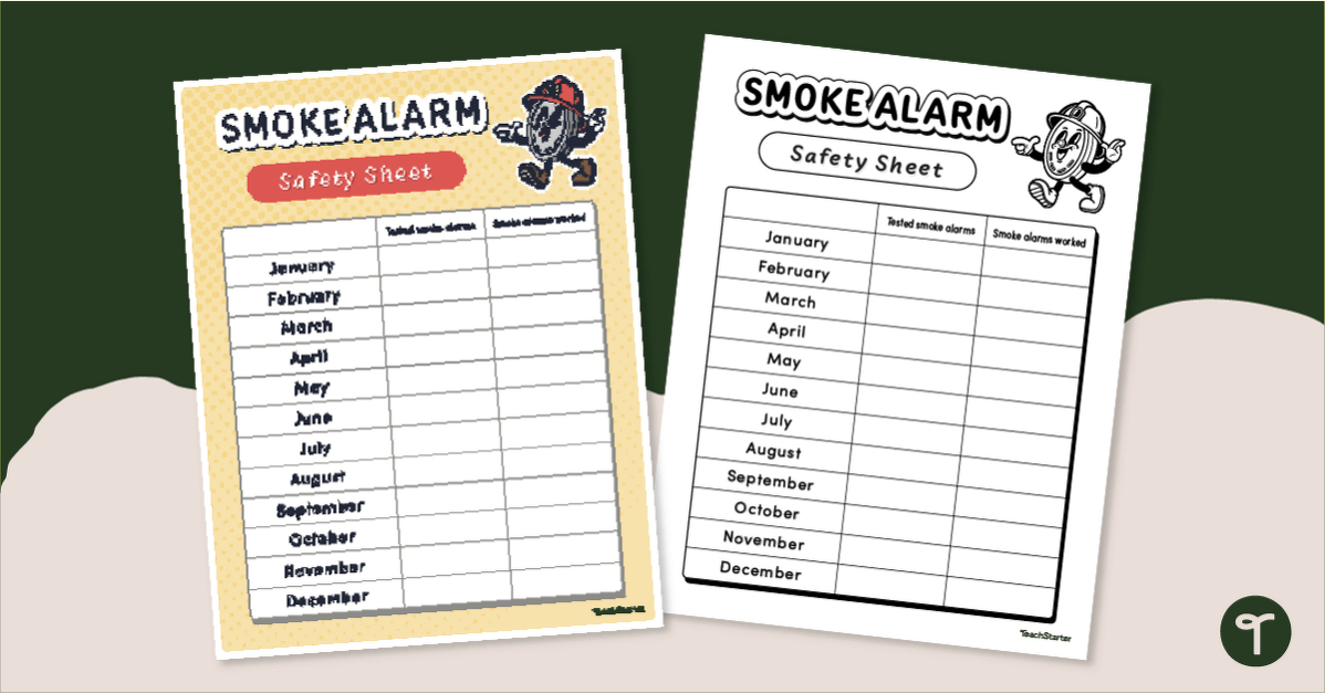 Smoke Alarm Inspection Calendar teaching resource