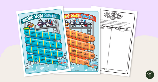 Go to Sight Word Splash Game teaching resource