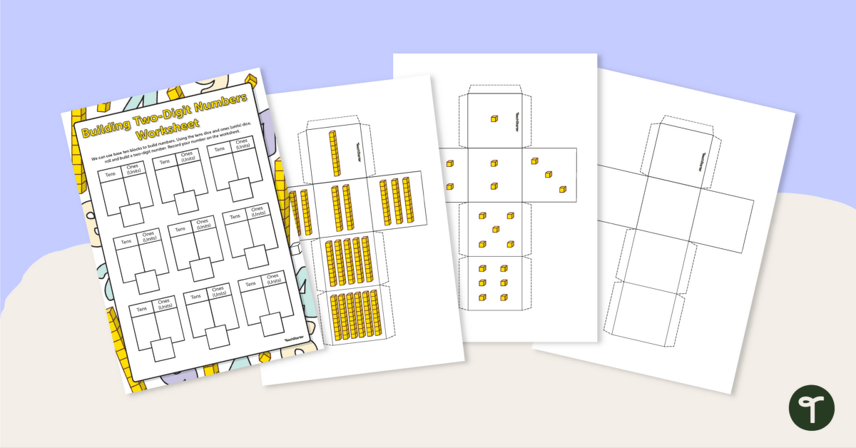 Building 2-Digit Numbers Dice Game teaching resource