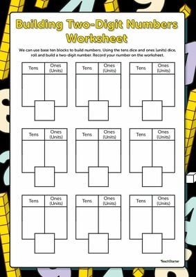 Building 2-Digit Numbers Dice Game teaching resource