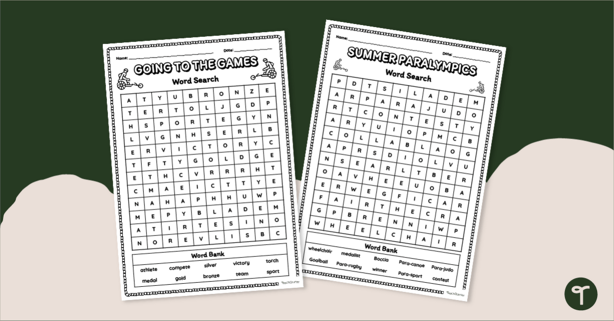 Summer Paralympics Word Search - Lower teaching resource