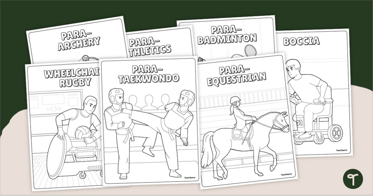 Paralympic Sport Colouring Sheets teaching resource