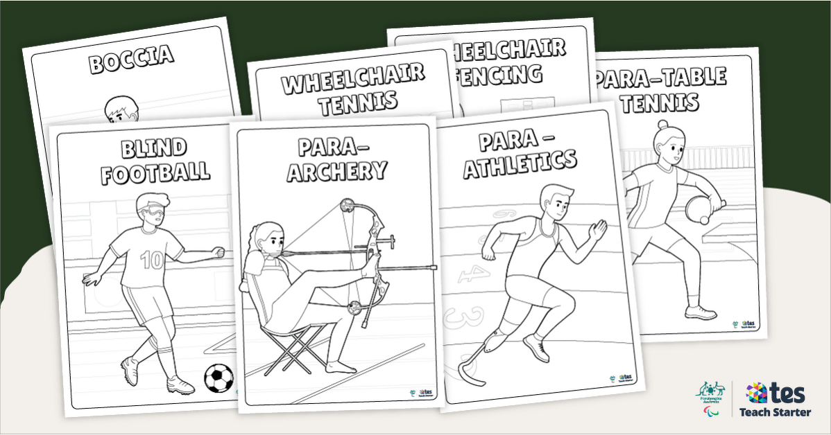 Paralympic Sport Colouring Sheets teaching resource