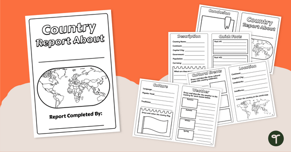 Go to Country Report – Mini Book Template teaching resource