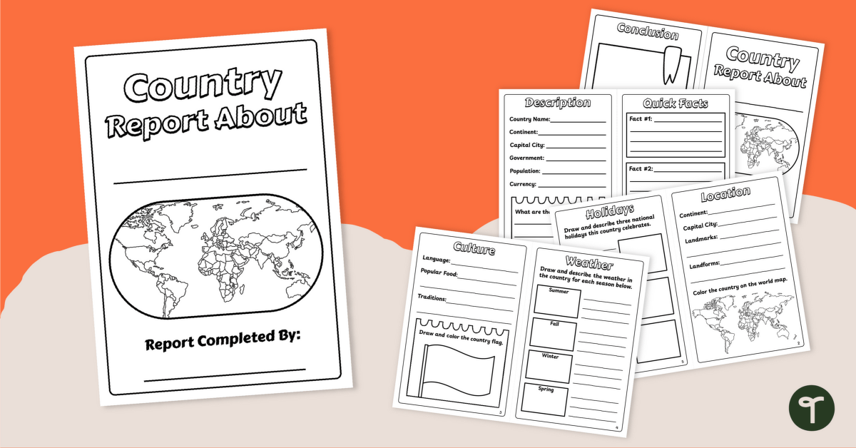 Country Report – Mini Book Template teaching-resource