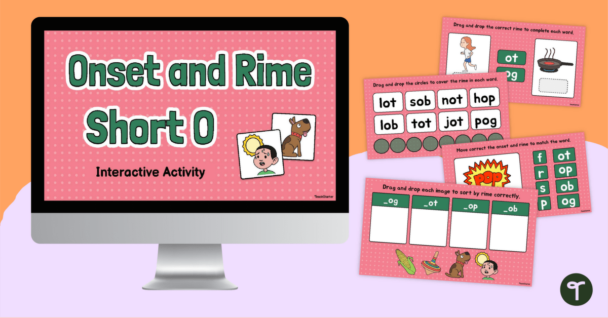 Onset and Rime Short O Interactive Activity teaching resource