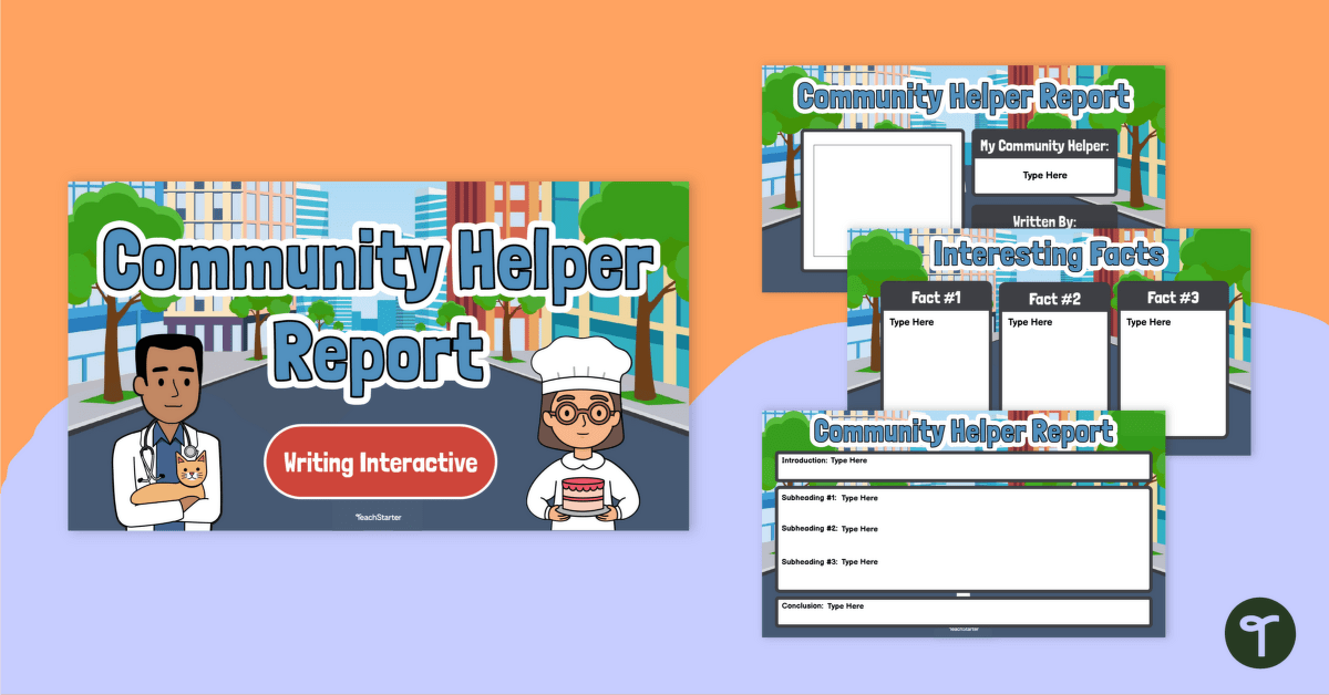 Community Helper – Digital Report Writing Activity teaching resource