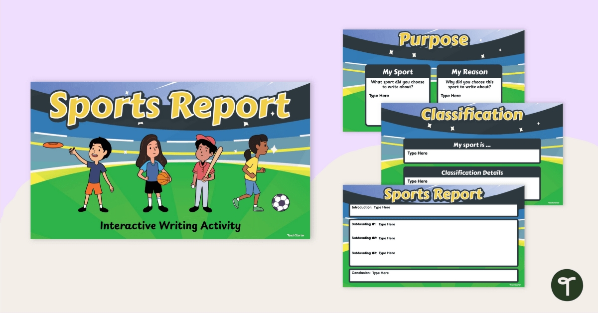 Sports – Digital Report Writing Activity teaching resource